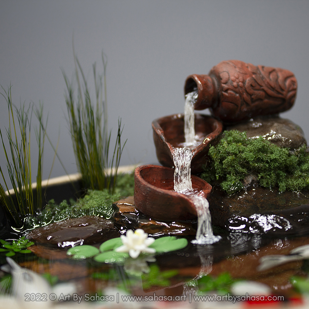 Miniature Koi Pond with Water Feature